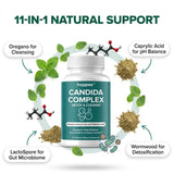 Happee Candida Complex Supplement ingredients list close-up