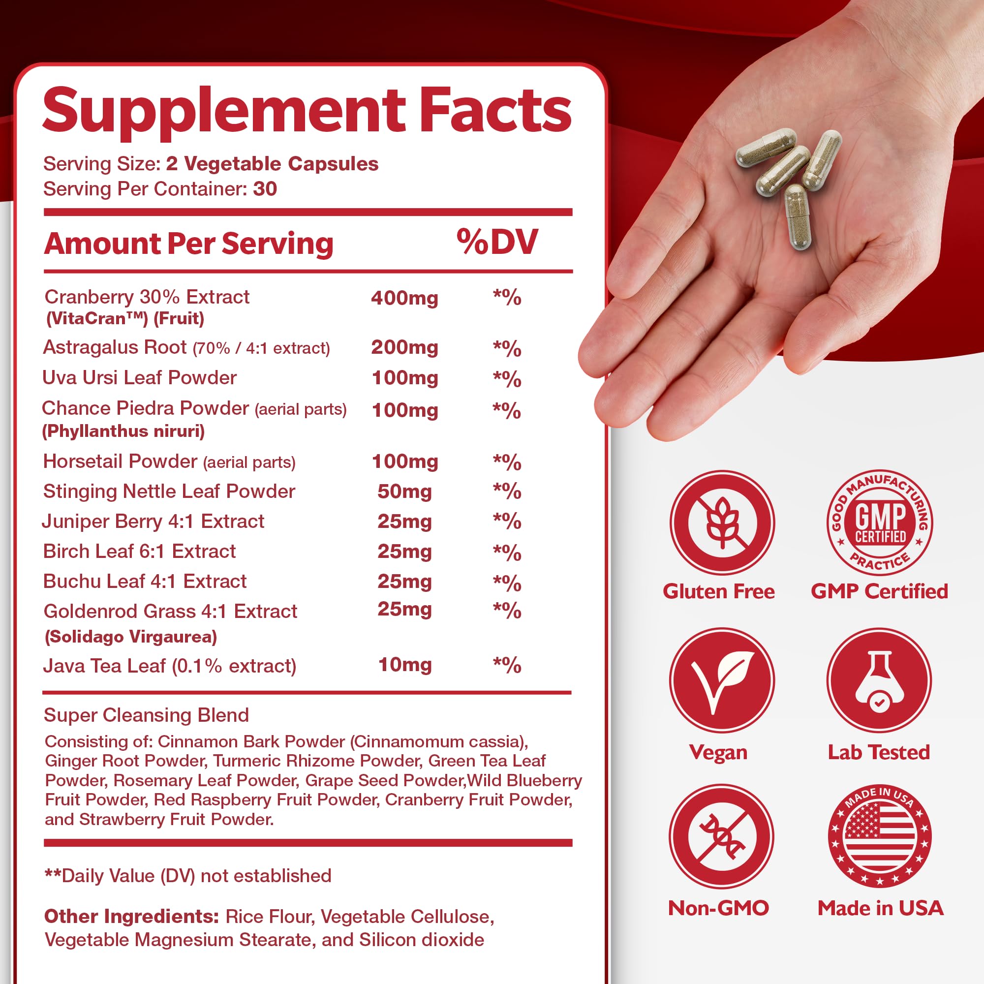 Happee Kidney Health Supplement packaging side view