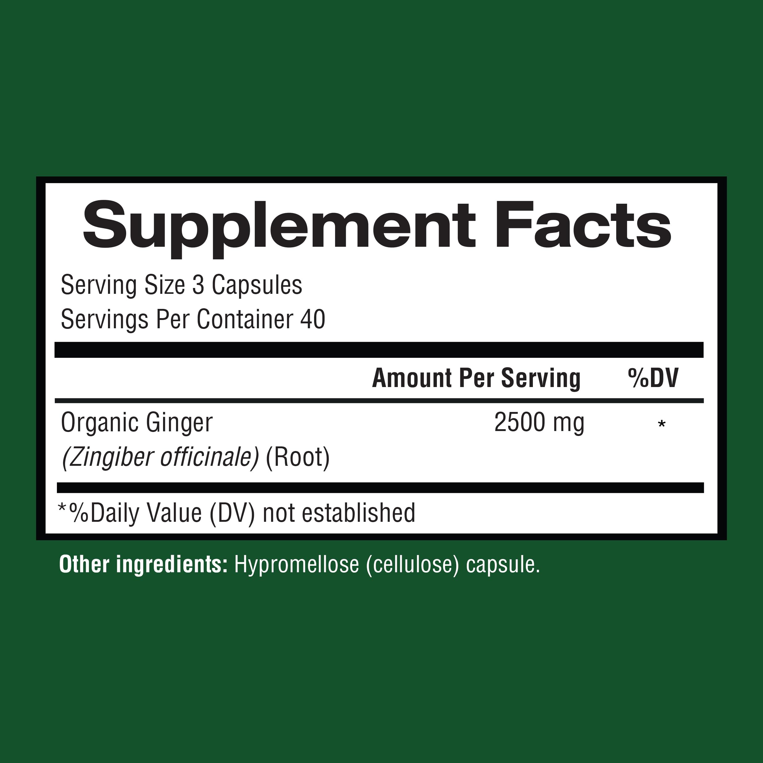 Happi Mi Nutrition Ginger Capsules showing capsule size