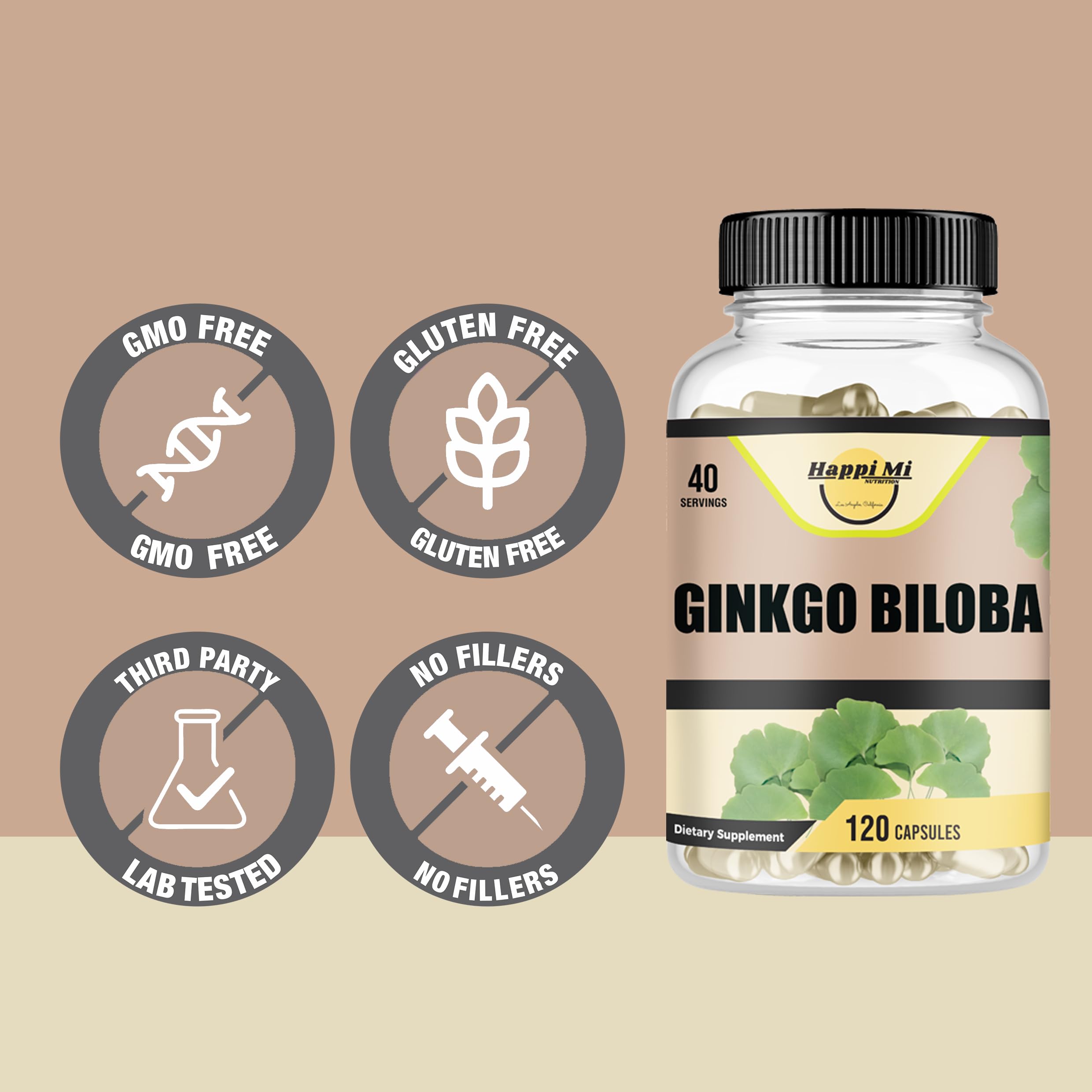 Happi Mi Nutrition Ginkgo Biloba packaging details