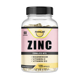Happi Mi Nutrition Zinc Supplement 100mg Vitamin C D capsule bottle front view
