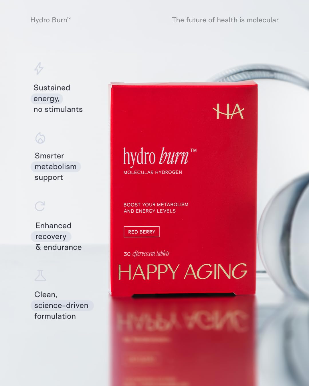 Happy Aging Effervescent Magnesium Tablets showing Red Berry flavour