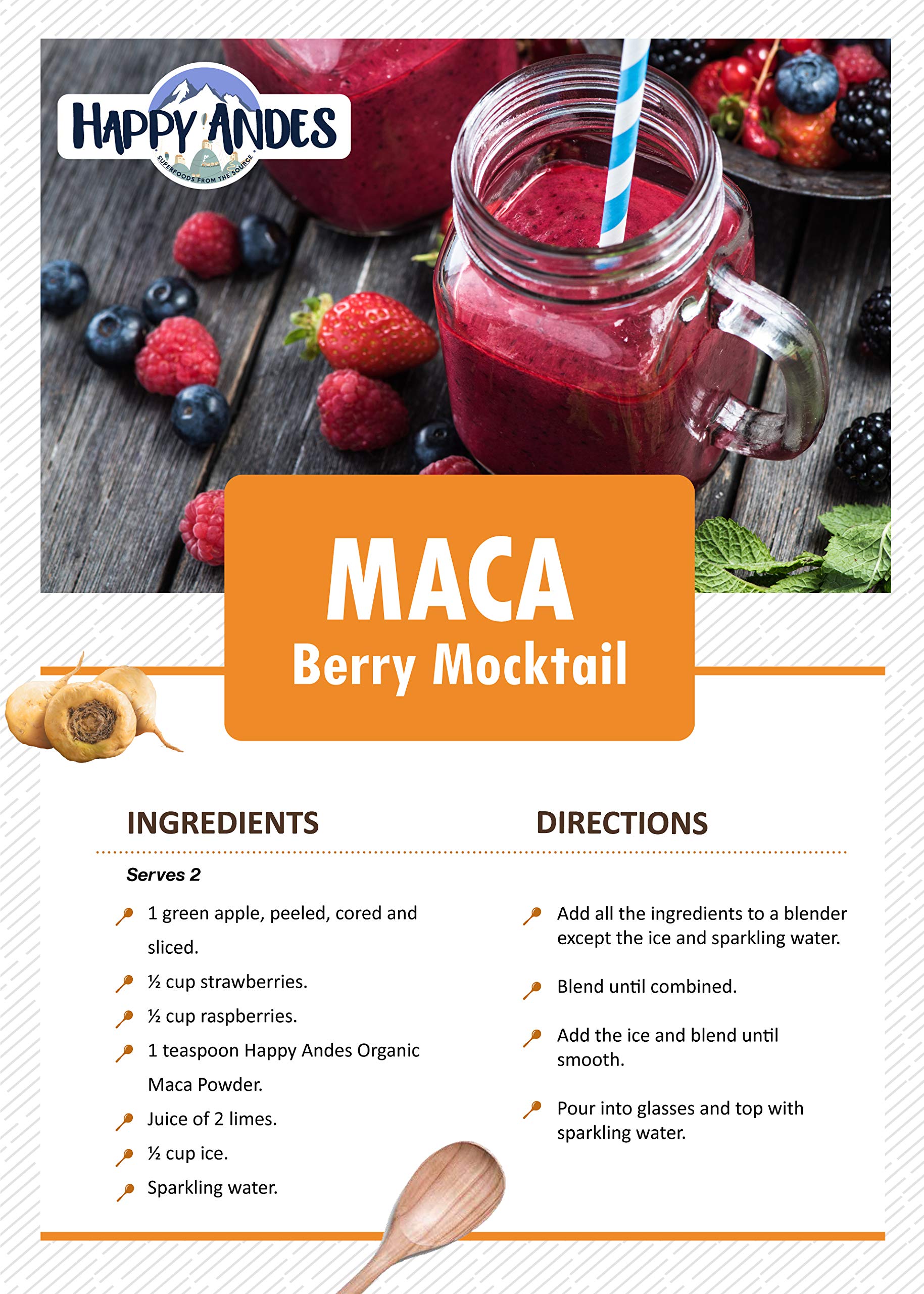 HAPPY ANDES Organic Maca Powder packaging side view