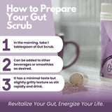 Happy Bum Co Gut Scrub diatomaceous earth mixed in a smoothie