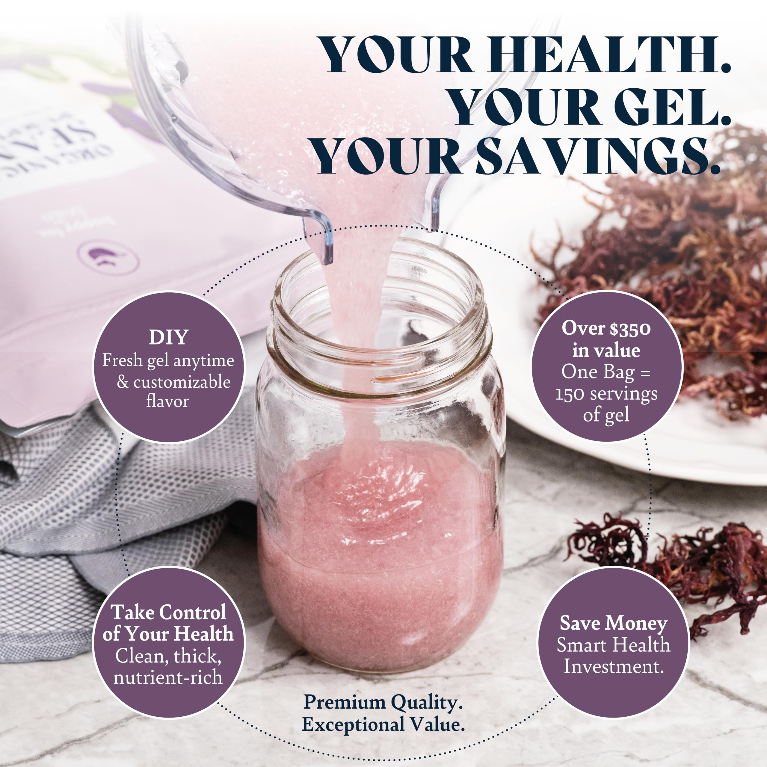 HAPPY FOX Organic Purple Sea Moss 100g product details