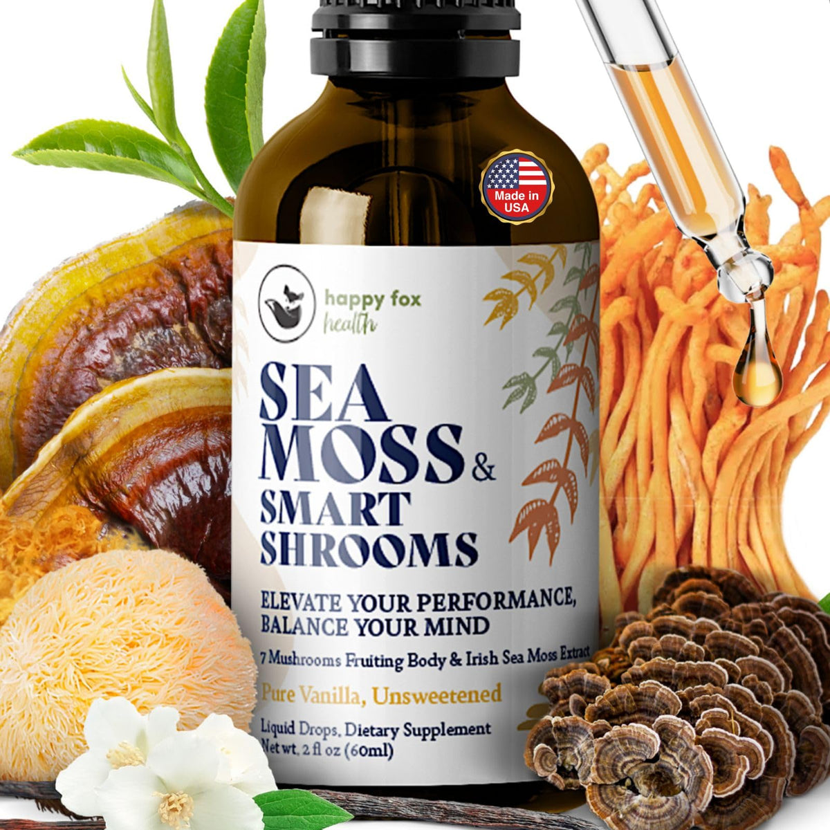 HAPPY FOX Organic Superfoods Liquid Drops front view