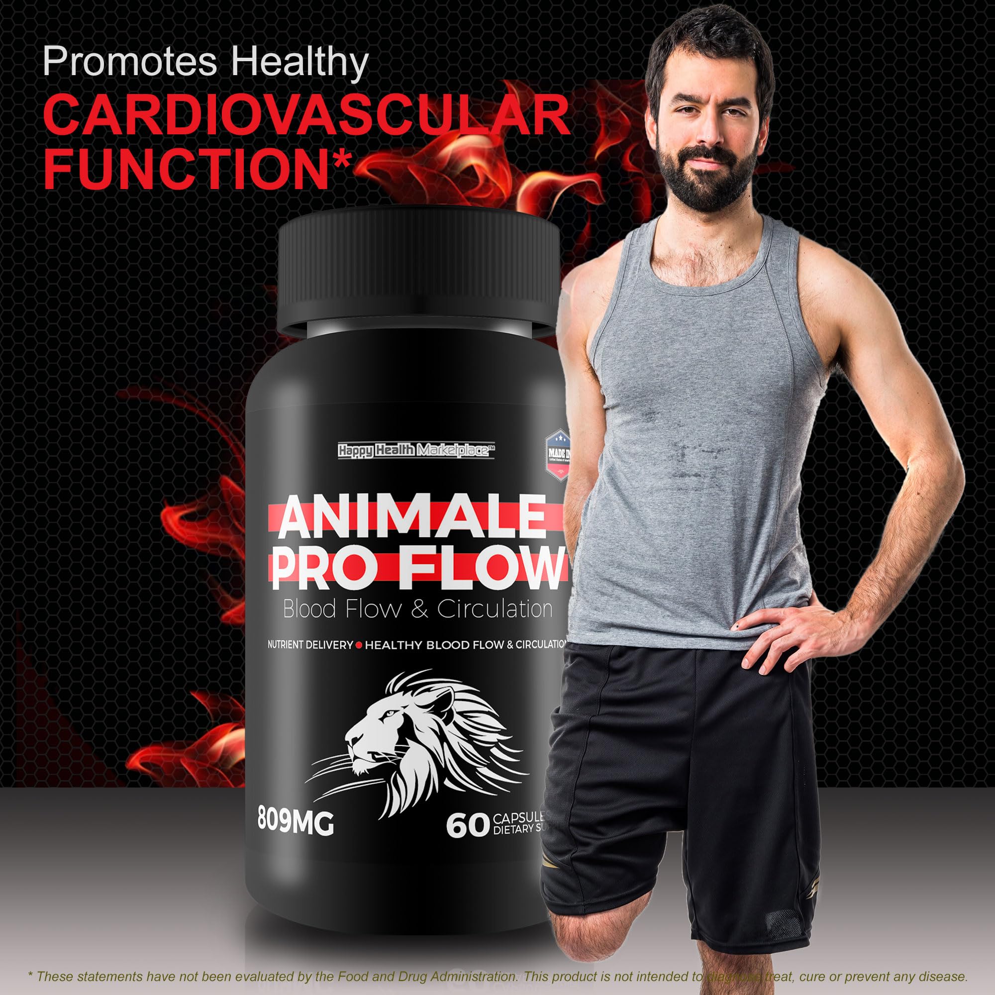Happy Health Animale Pro Flow capsules with measuring spoon