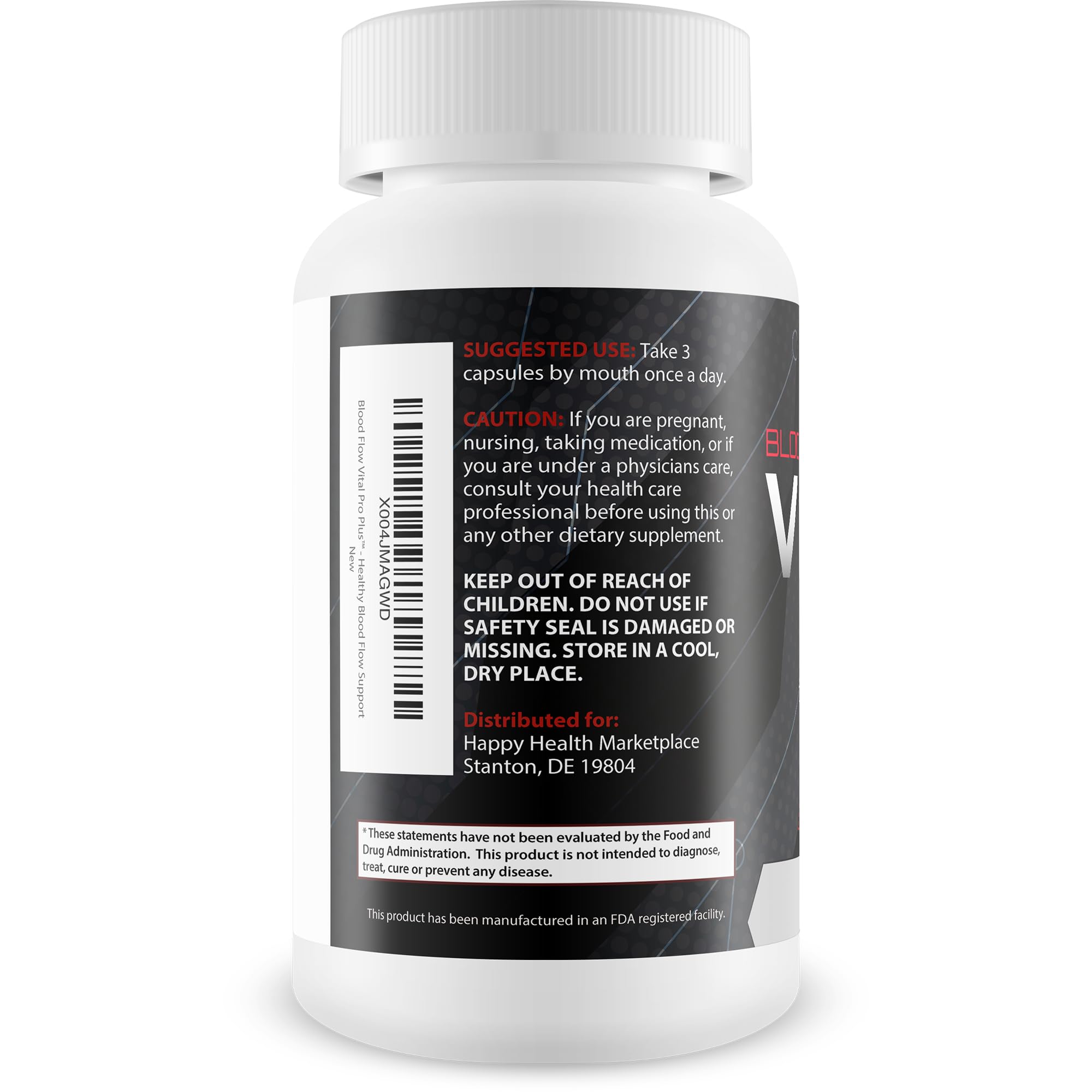 Happy Health Blood Flow Vital Pro Plus capsules in bottle