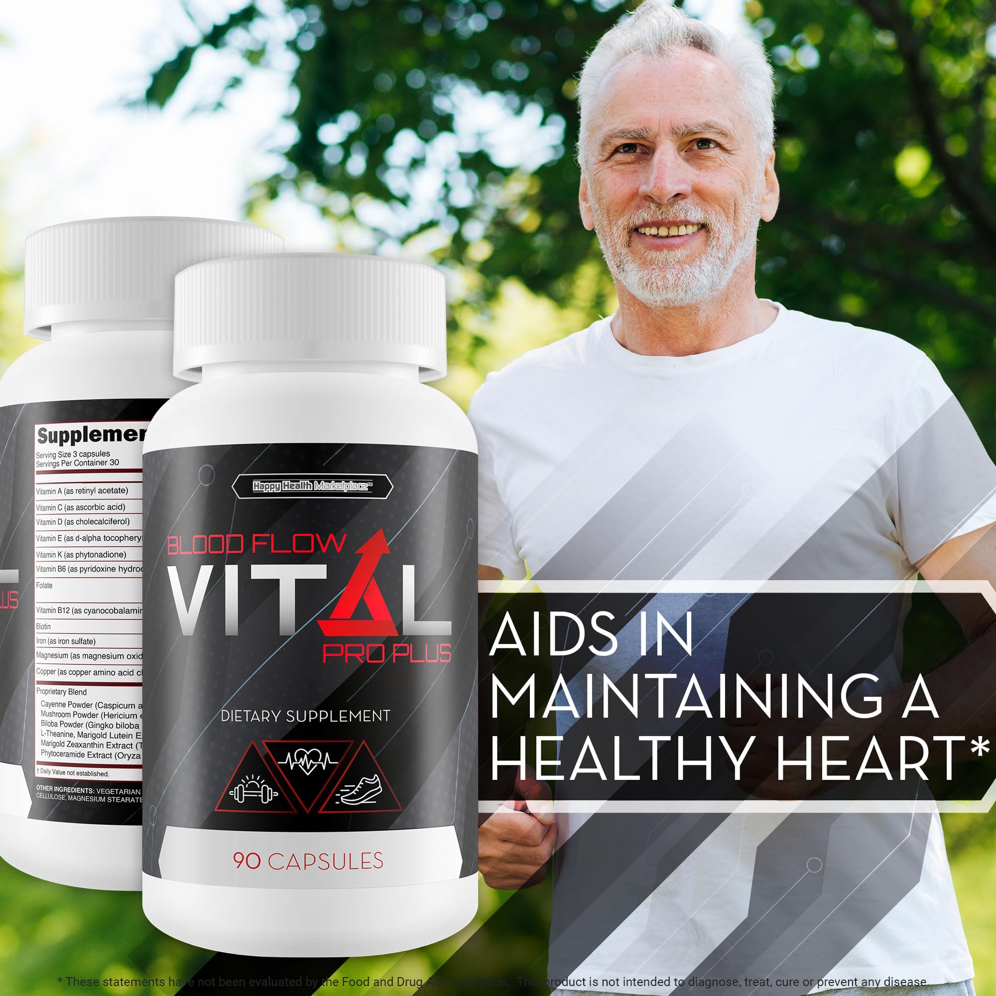 Happy Health Blood Flow Vital Pro Plus with natural ingredients