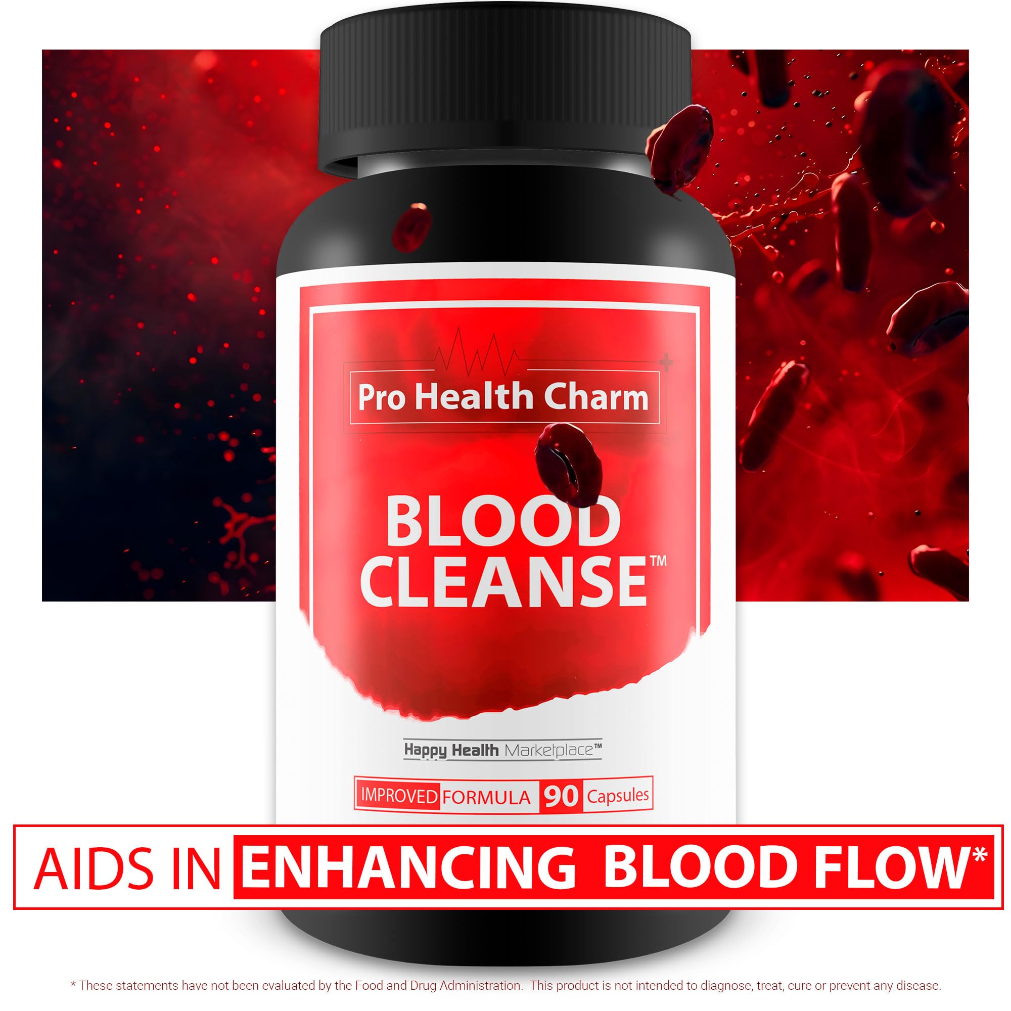 Happy Health Pro Health Charm Blood Cleanse Capsules on a kitchen counter