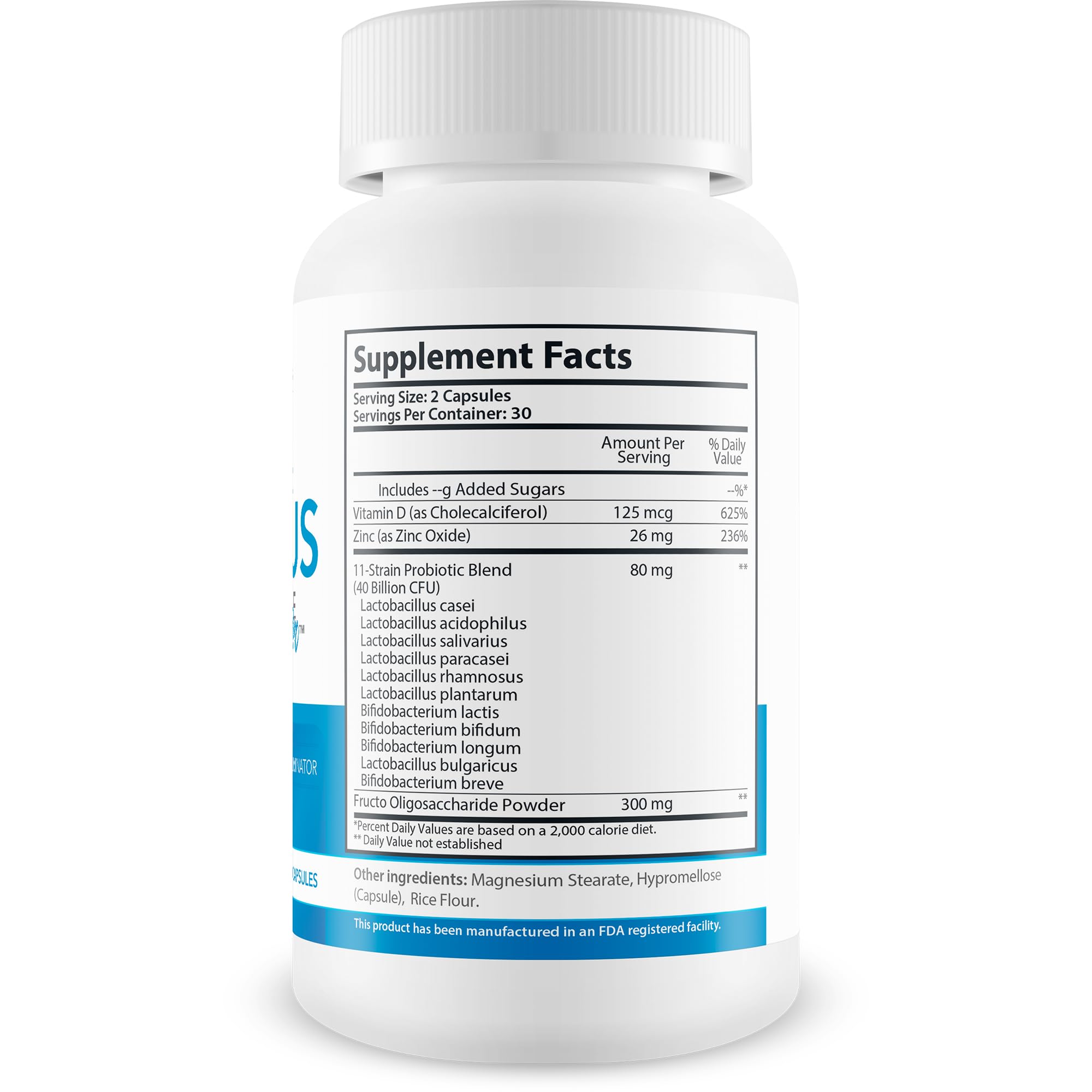 Happy Health Probiotic Fungus Eliminate Pro side view showing label