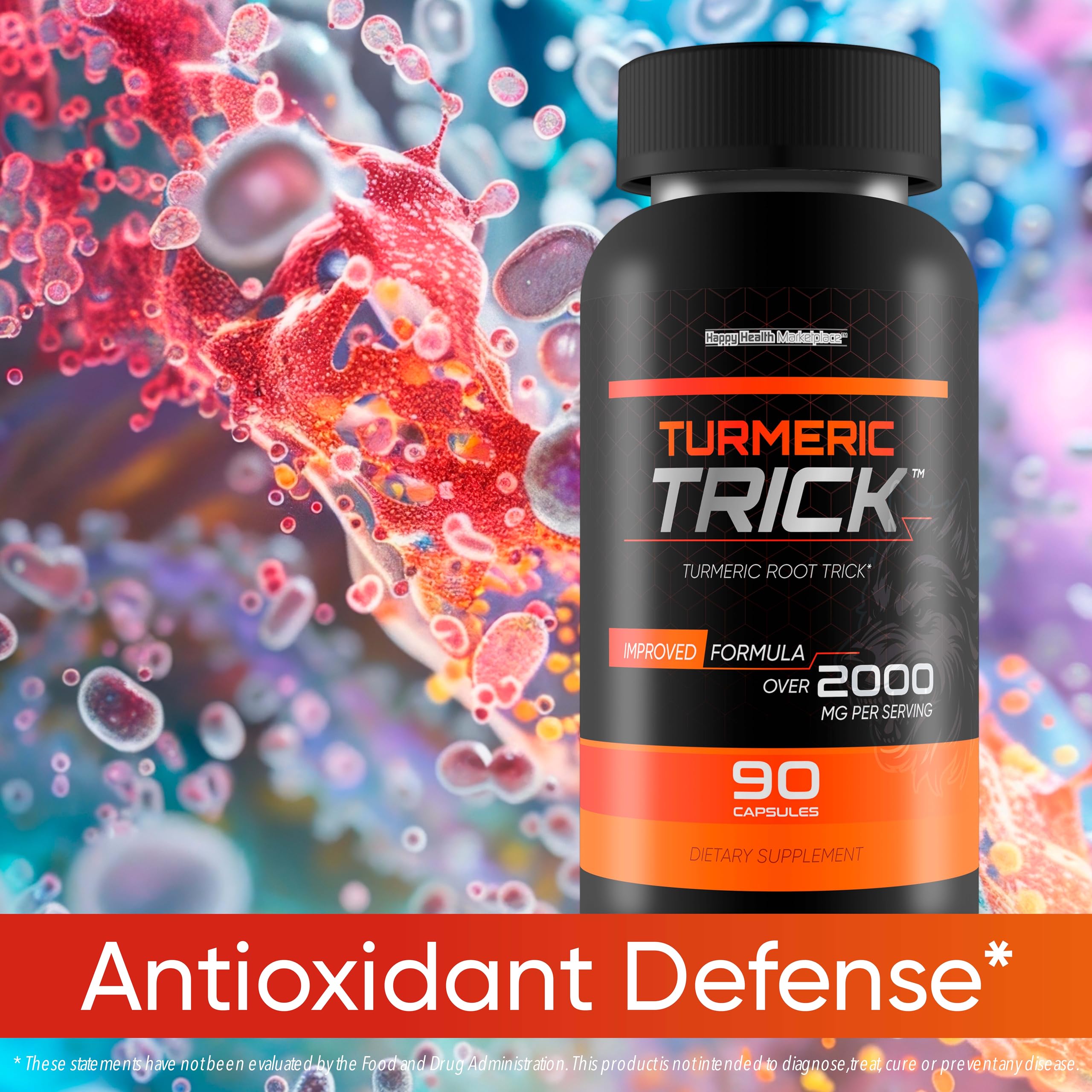 Happy Health Turmeric Trick supplement with a measuring spoon