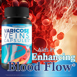 Happy Health Varicose Veins Capsules on a wooden table