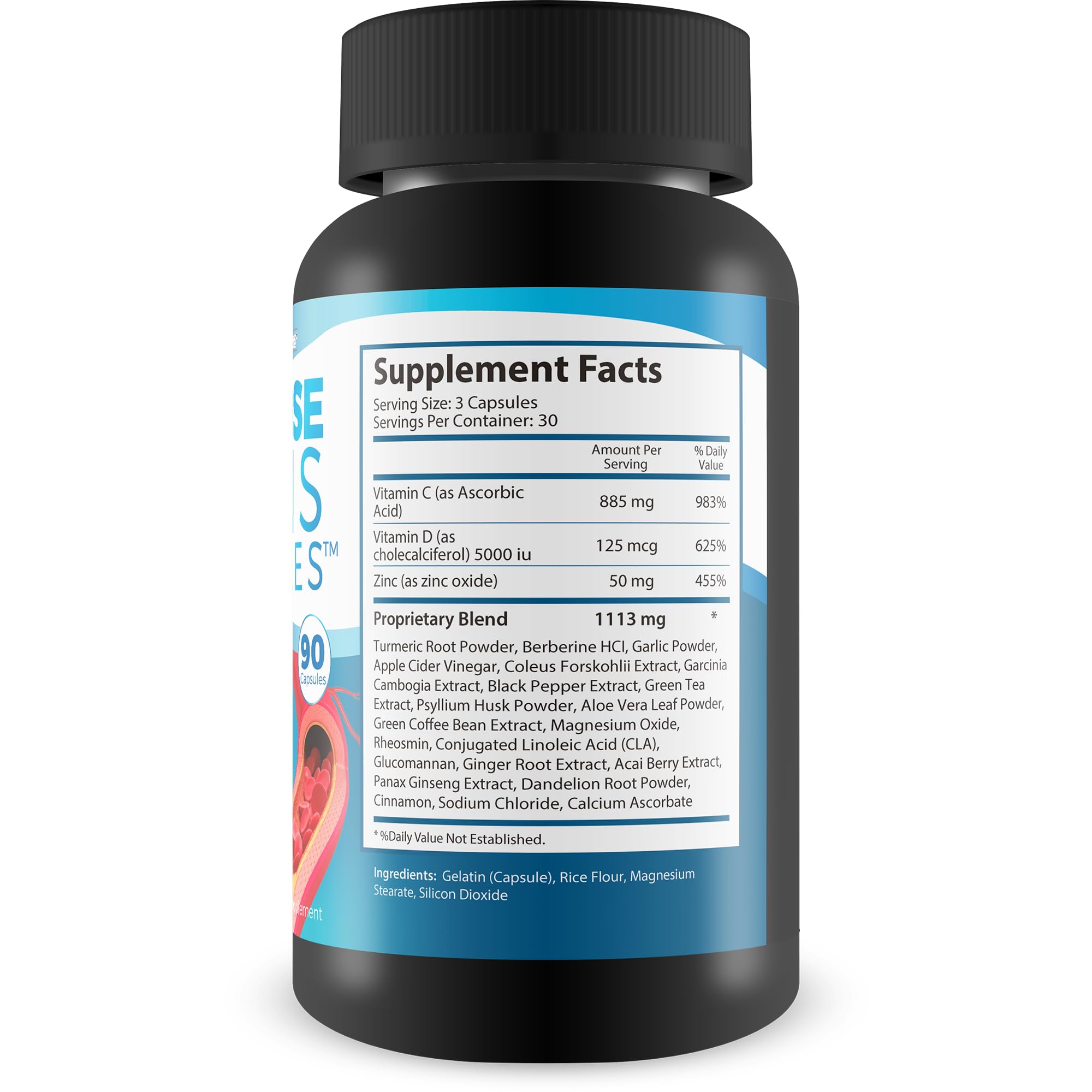 Happy Health Varicose Veins Capsules side view with label