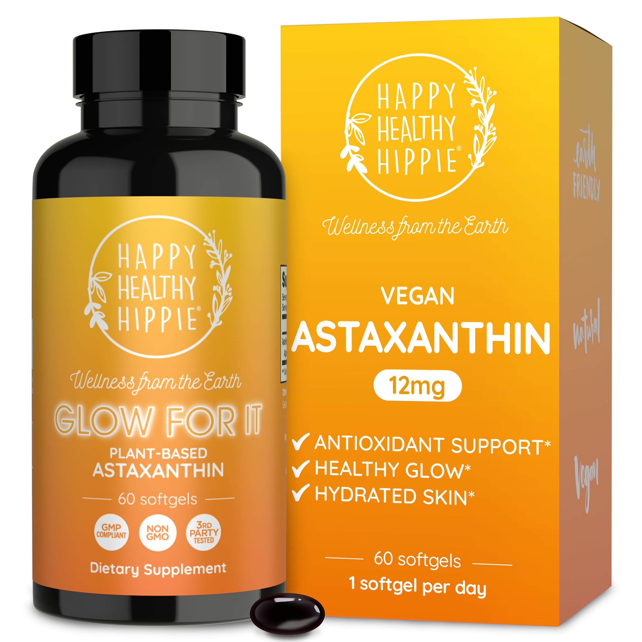 Happy Healthy Hippie Astaxanthin 12mg softgel front view
