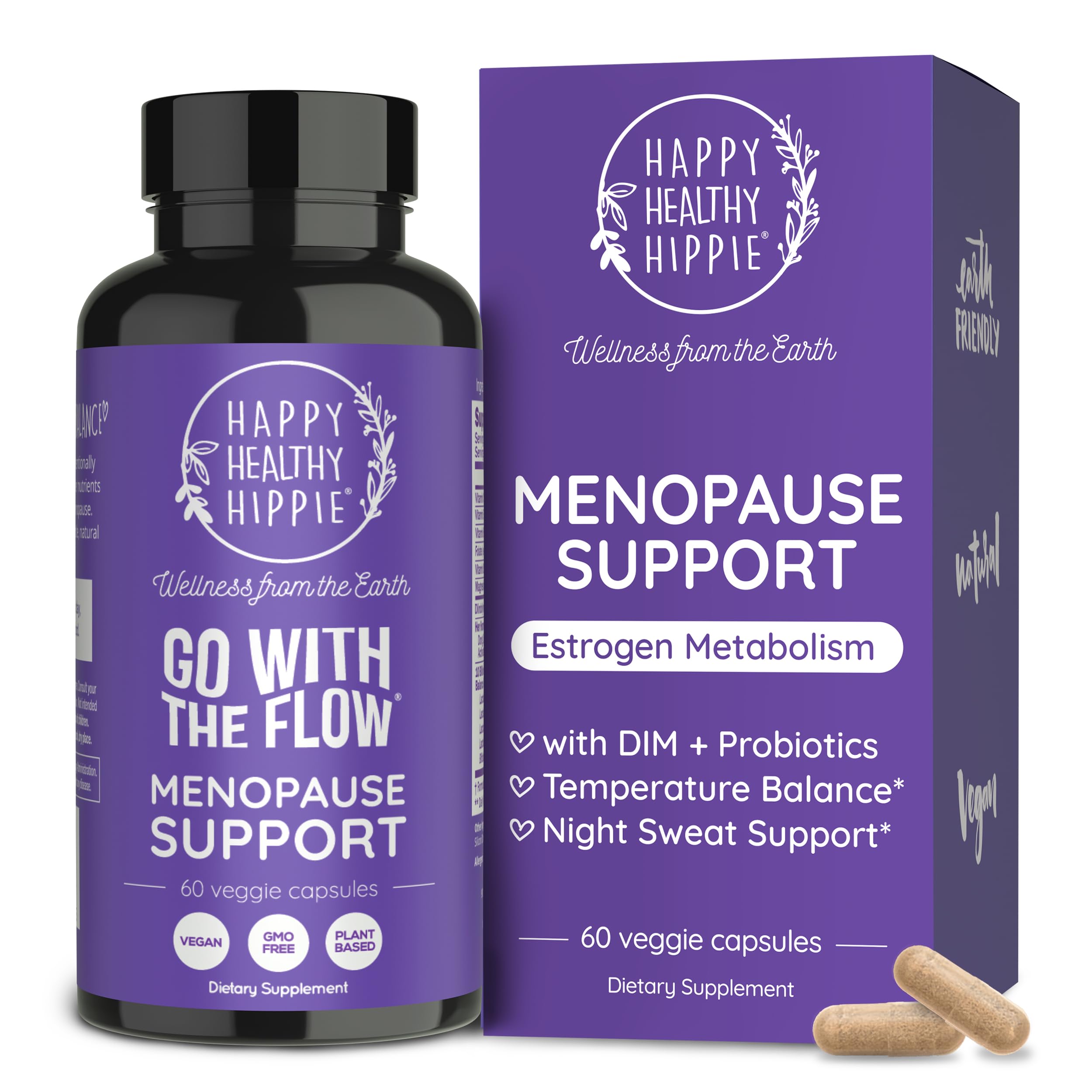 Happy Healthy Hippie Go With The Flow Menopause Supplement front view