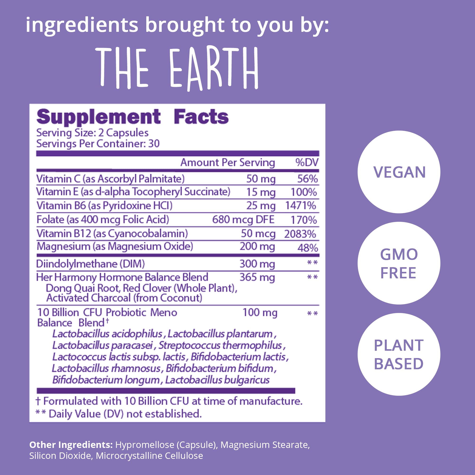 Happy Healthy Hippie Go With The Flow Menopause Supplement ingredients list