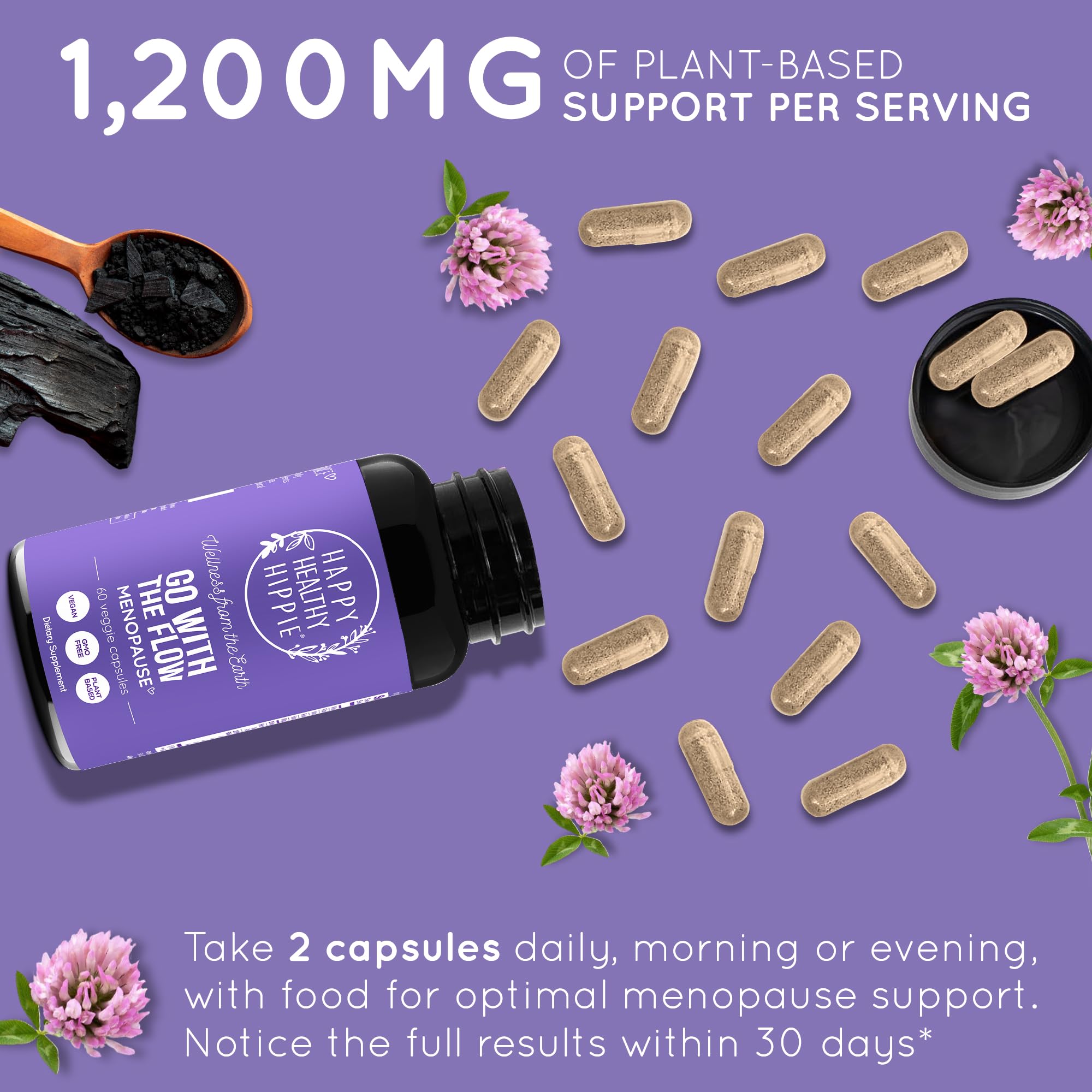 Happy Healthy Hippie Go With The Flow Menopause Supplement packaging