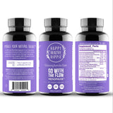 Happy Healthy Hippie Go With The Flow Menopause Supplement with natural background