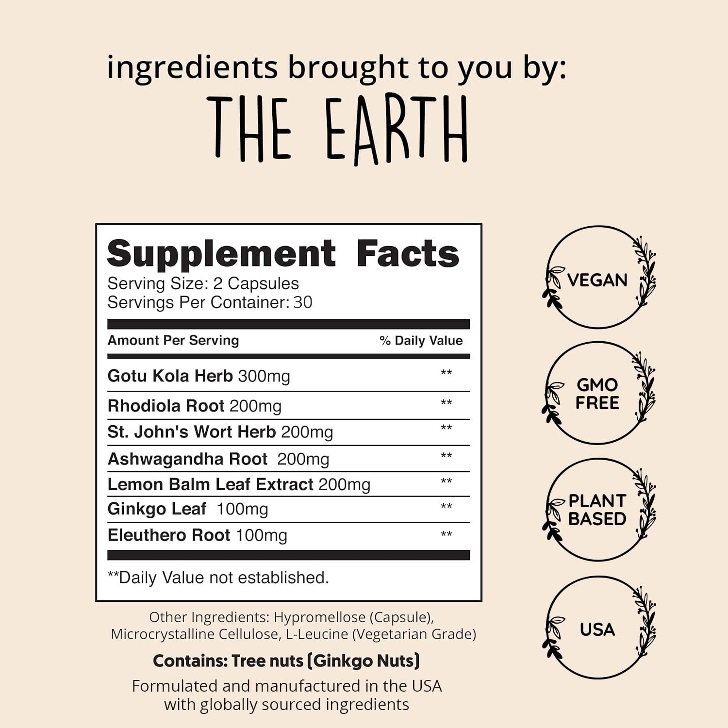 Happy Healthy Hippie Joy-Filled Herbal Mood Support ingredients list