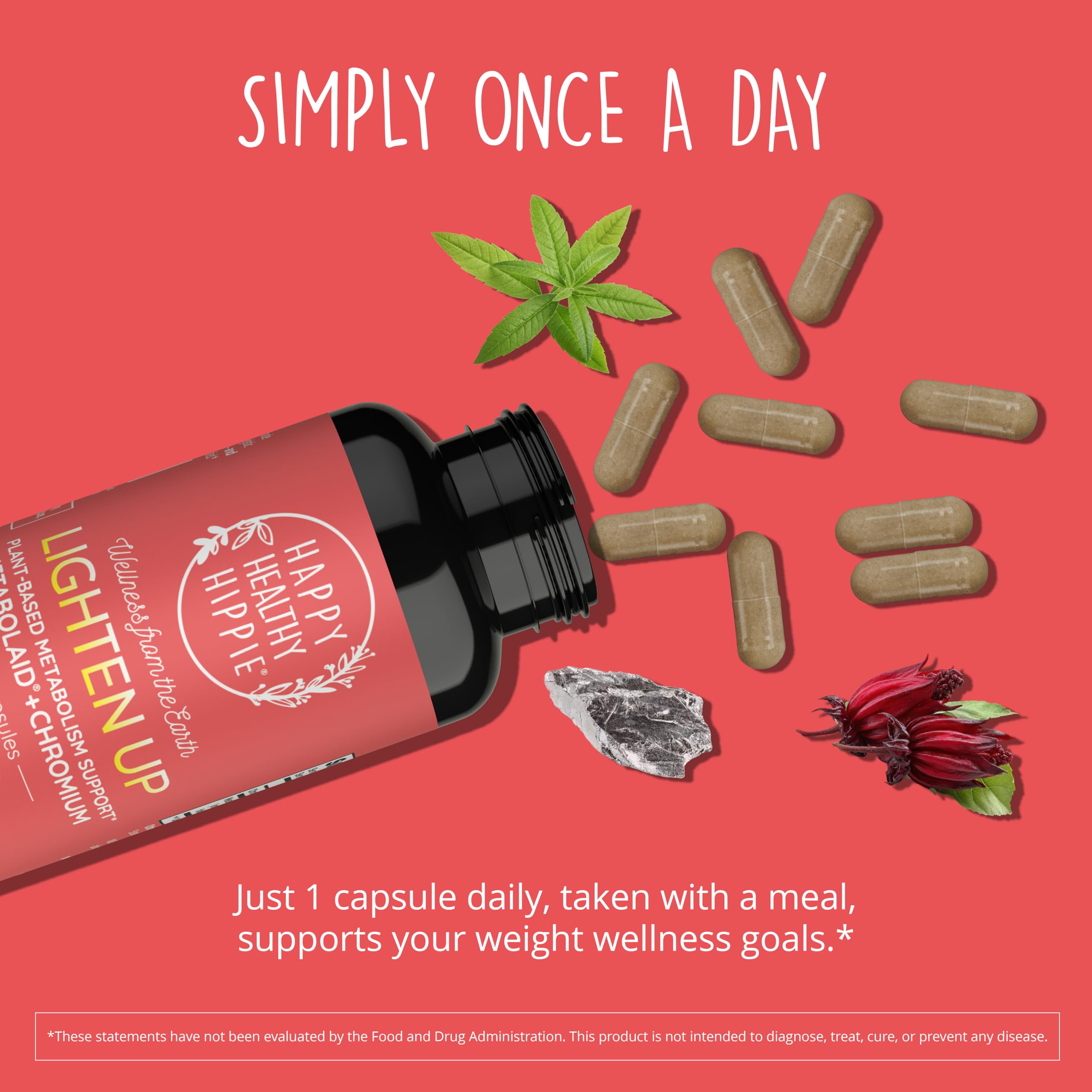 Happy Healthy Hippie Lighten Up supplement in a health setting