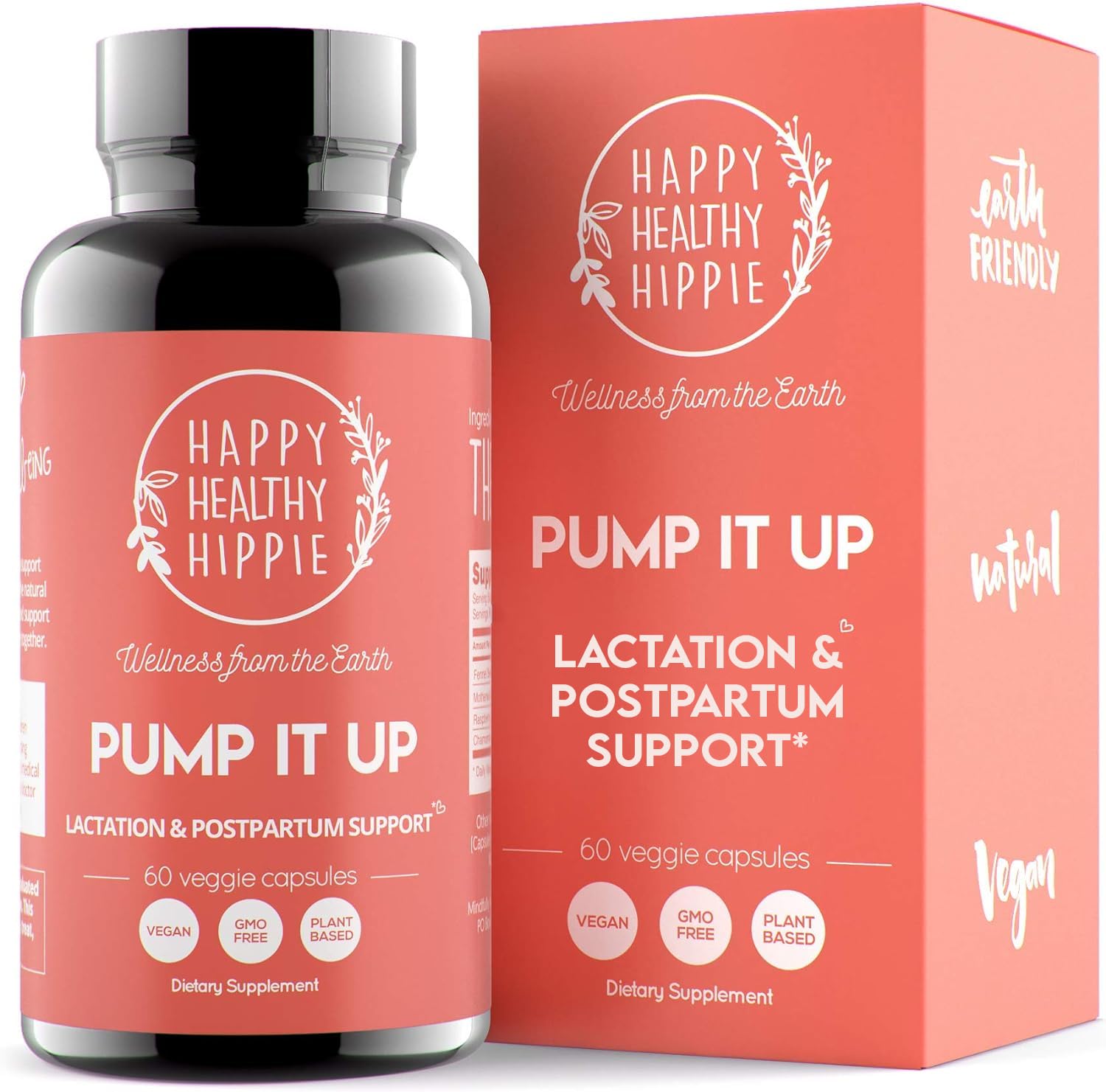 Happy Healthy Hippie Pump It Up Herbal Lactation Supplement front view