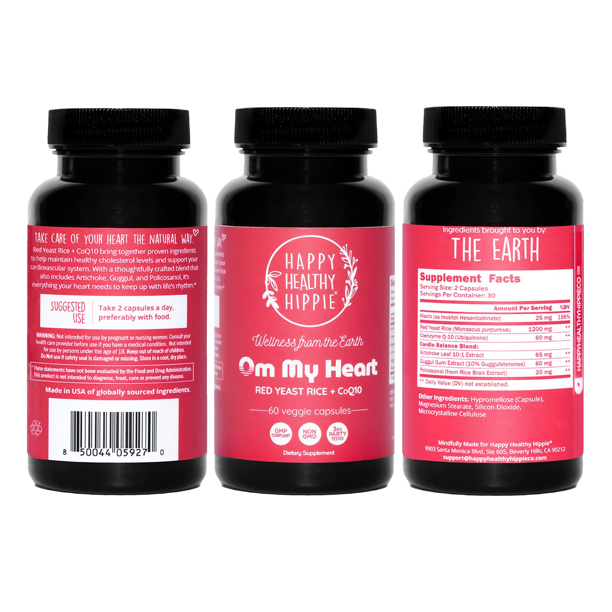 Happy Healthy Hippie Red Yeast Rice with CoQ10 82g product details