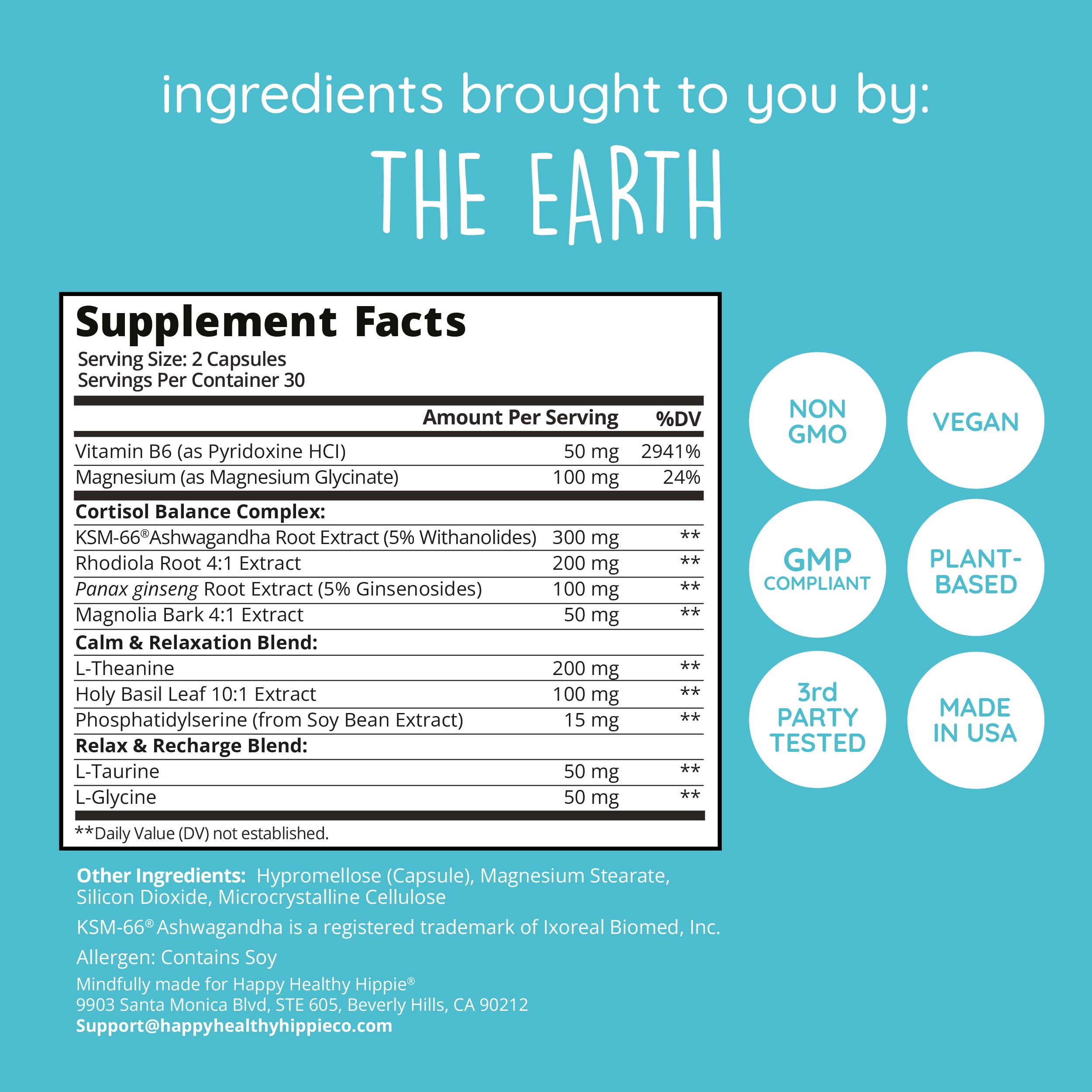 Happy Healthy Hippie Zen Again Ashwagandha supplement capsule close-up
