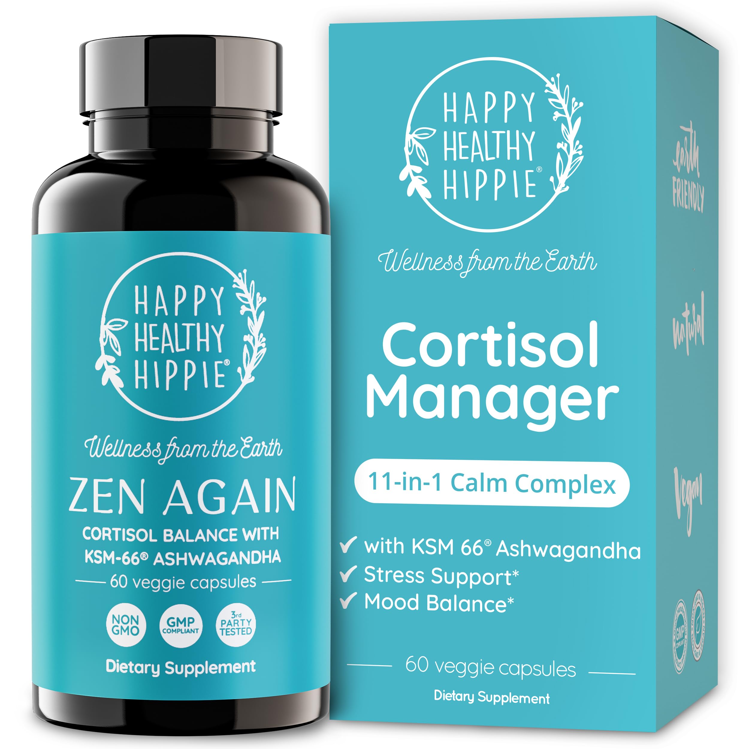 Happy Healthy Hippie Zen Again Ashwagandha supplement front view
