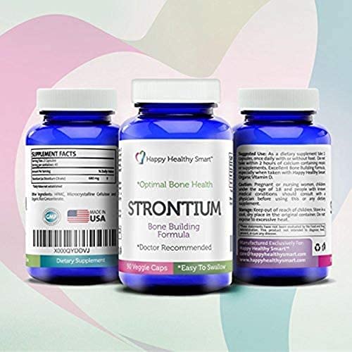 Happy Healthy Smart Strontium Citrate Multimineral Supplement bottle on a table