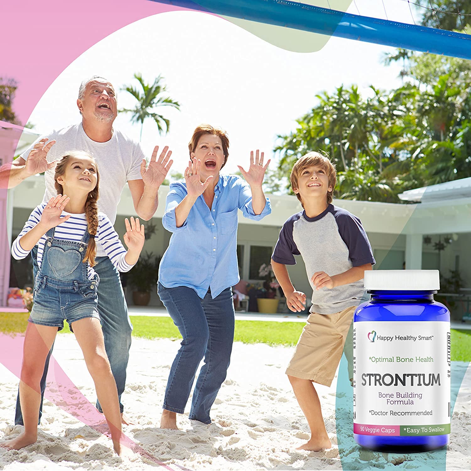 Happy Healthy Smart Strontium Citrate Multimineral Supplement packaging