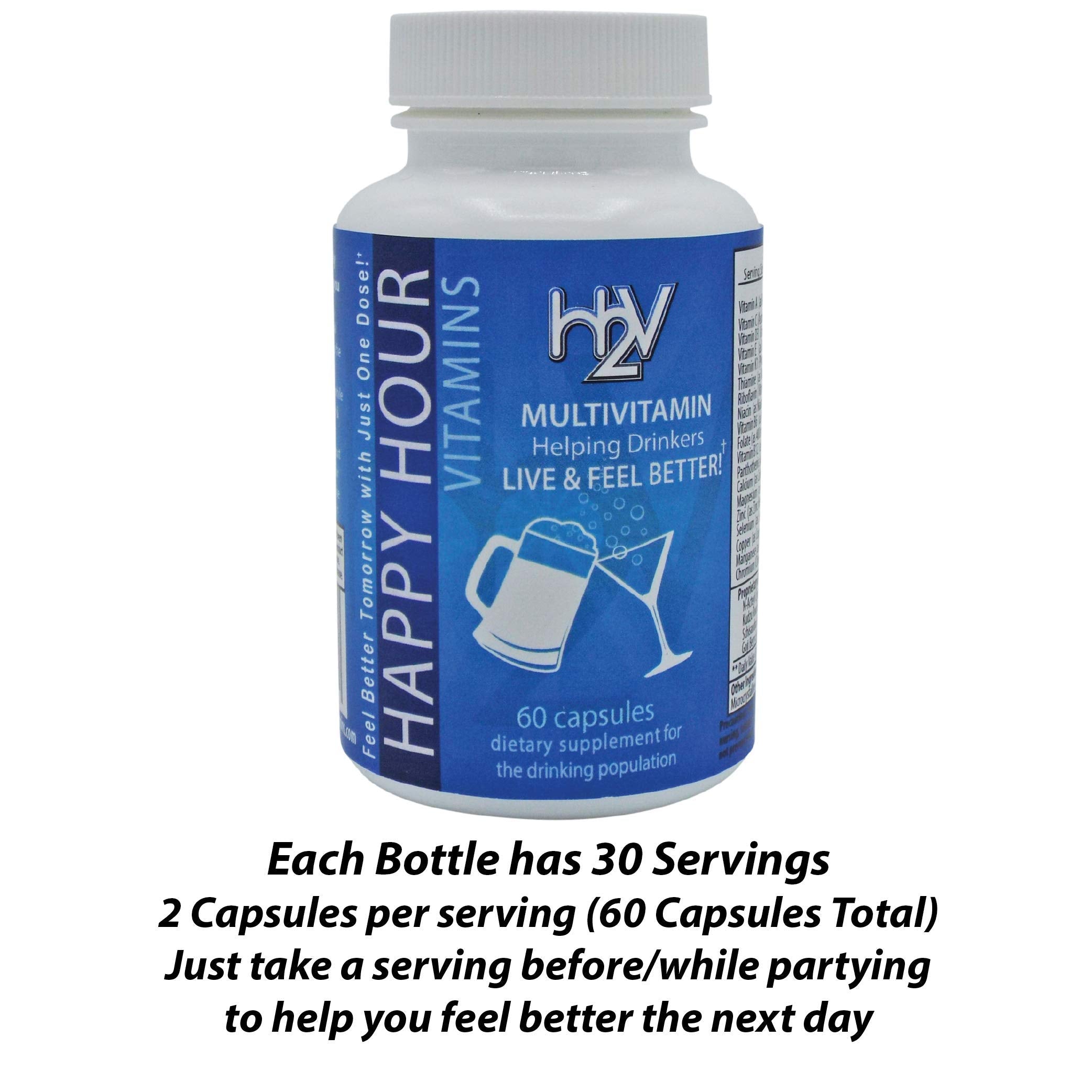 Happy Hour Vitamins Multivitamin bottle with label