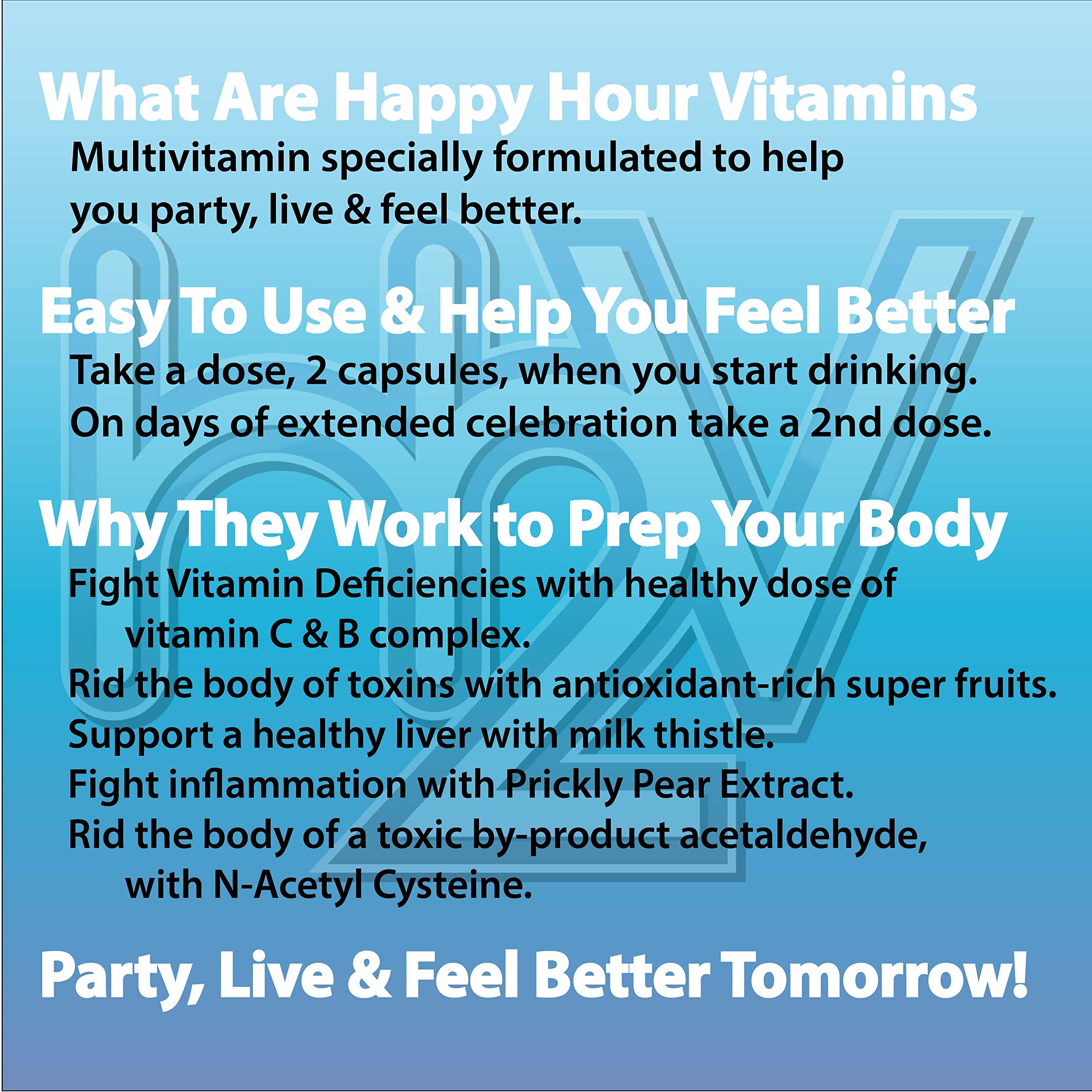 Happy Hour Vitamins Multivitamin packaging with nutrition facts