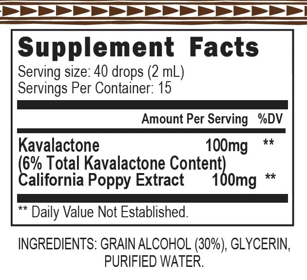 HAPPY KAVA California Poppy Kava Tincture Blend bottle with label