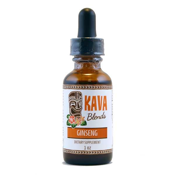 HAPPY KAVA Ginseng Kava Tincture Blend front view with dropper