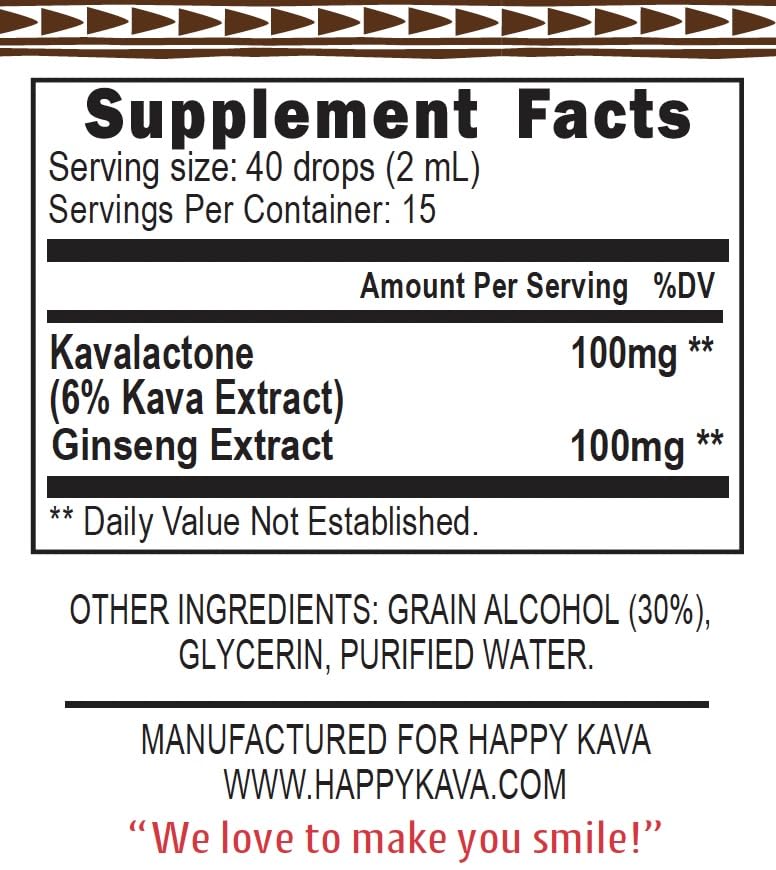 HAPPY KAVA Ginseng Kava Tincture Blend lifestyle scene with herbal setup