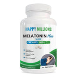 HAPPY MILLIONS Melatonin Plus 10mg capsules front view
