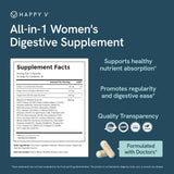 Happy V Multi-Enzymes capsule ingredients list on the label