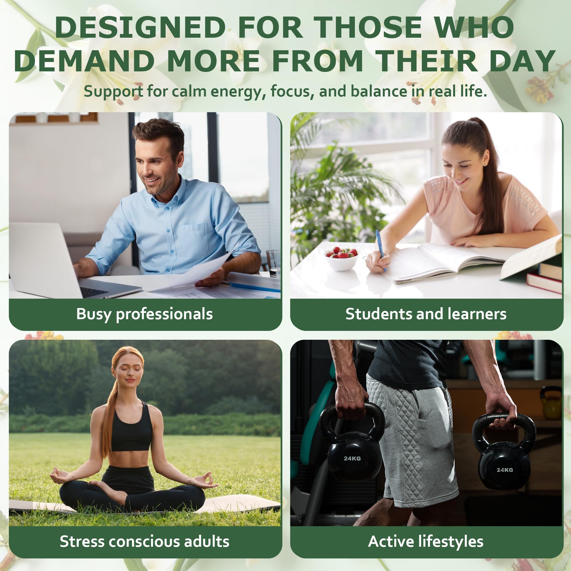 Haqeed Rhodiola Rosea Capsules lifestyle scene with herbal supplements