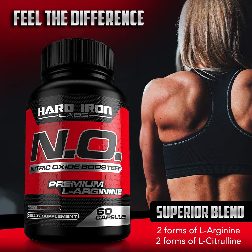 Hard Iron Labs N.O. Nitric Oxide support 100g capsule close-up