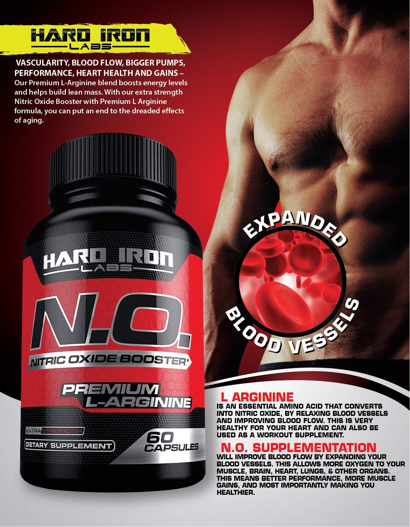 Hard Iron Labs N.O. Nitric Oxide support 100g nutritional information