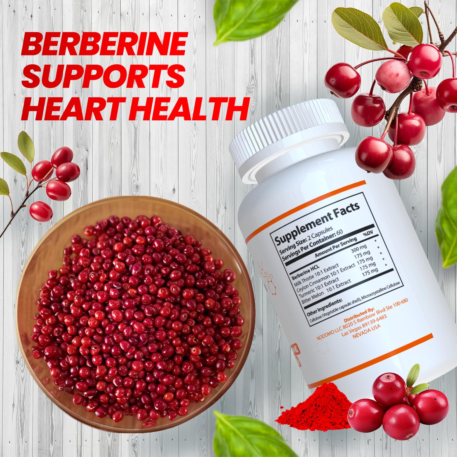 HARMONIFY Berberine Supplement displayed with herbal ingredients