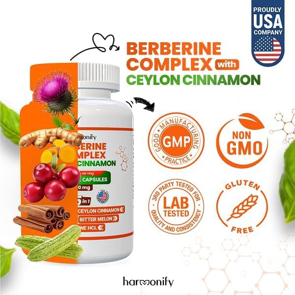 HARMONIFY Berberine Supplement side view showing capsule details