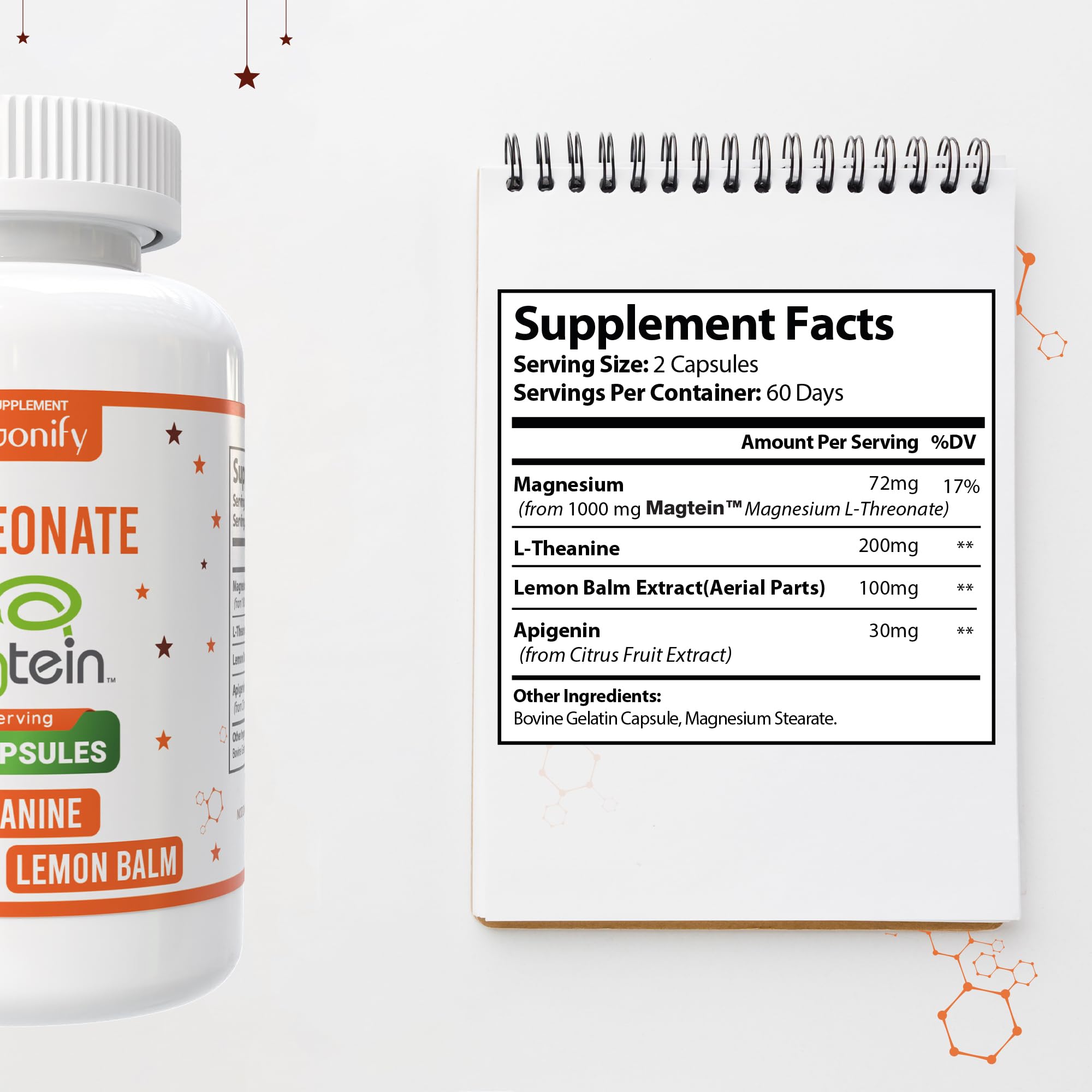 HARMONIFY Magnesium L Threonate ingredients list close-up