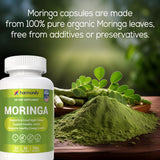 HARMONIFY Moringa Capsules bottle with measuring spoon and capsules