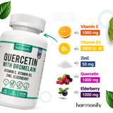 HARMONIFY Quercetin Bromelain Supplement bottle with capsules