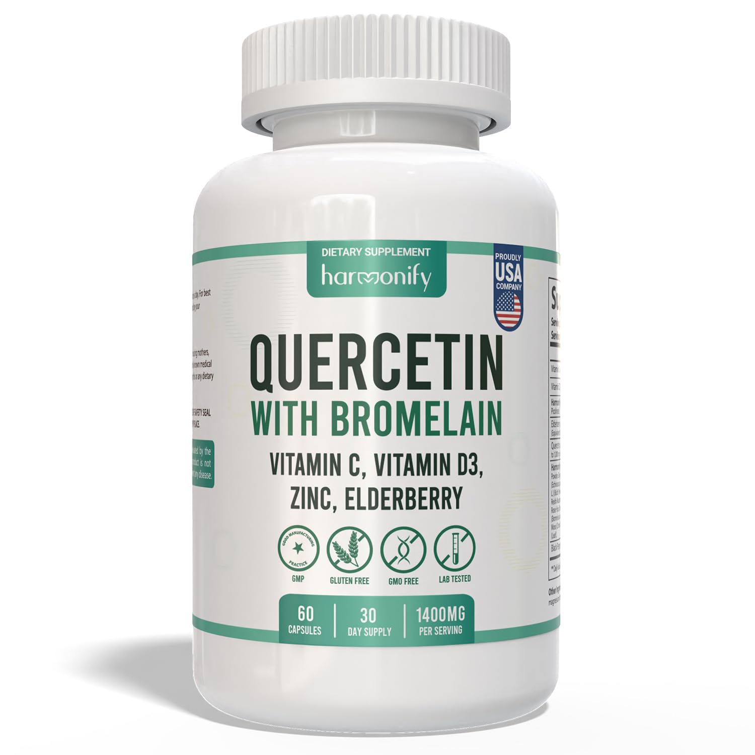 HARMONIFY Quercetin Bromelain Supplement front view