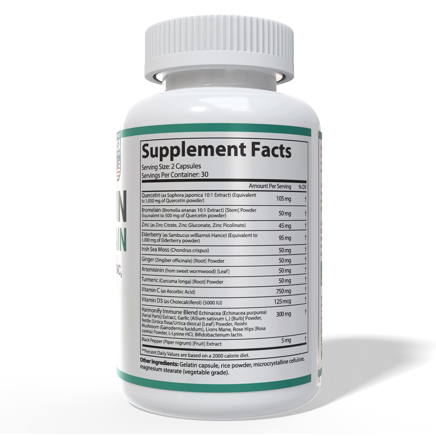 HARMONIFY Quercetin Bromelain Supplement ingredients list