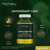 Harmony Nutraceuticals Amla With Turmeric & TriperineTM Capsules with measuring spoon