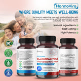 HarmoVira Glucosamine Chondroitin MSM Supplement bottle top view